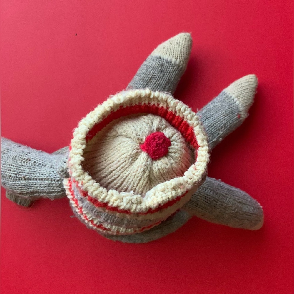 Vintage Gray Knit Sock Monkey - Picture 8 of 12